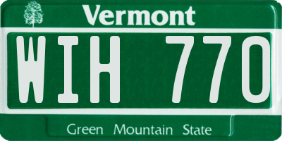 VT license plate WIH770