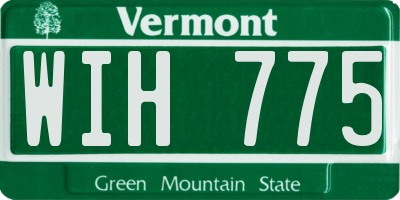 VT license plate WIH775