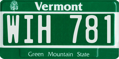 VT license plate WIH781