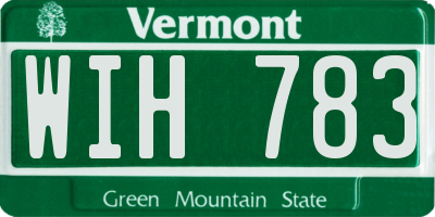 VT license plate WIH783