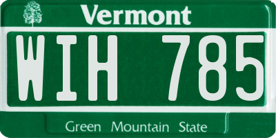 VT license plate WIH785