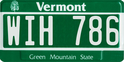 VT license plate WIH786