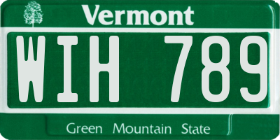 VT license plate WIH789