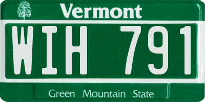 VT license plate WIH791