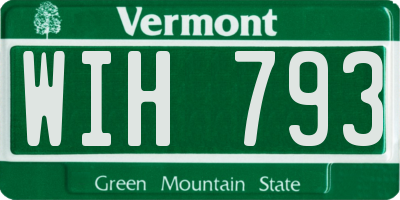 VT license plate WIH793