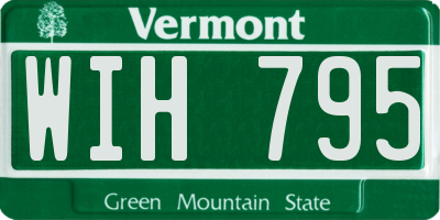 VT license plate WIH795