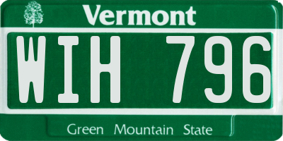 VT license plate WIH796