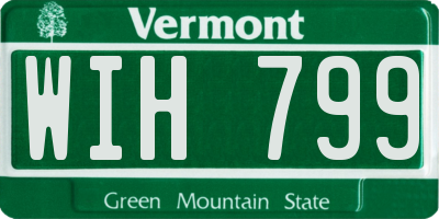 VT license plate WIH799