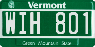 VT license plate WIH801