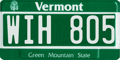 VT license plate WIH805
