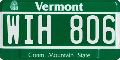 VT license plate WIH806