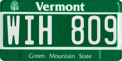VT license plate WIH809