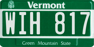 VT license plate WIH817