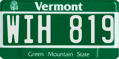 VT license plate WIH819