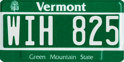 VT license plate WIH825