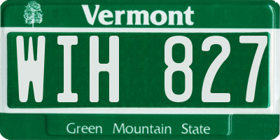 VT license plate WIH827