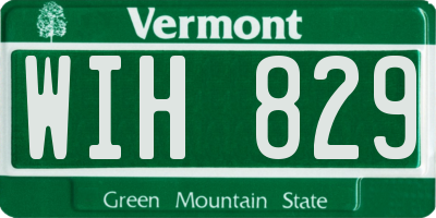 VT license plate WIH829