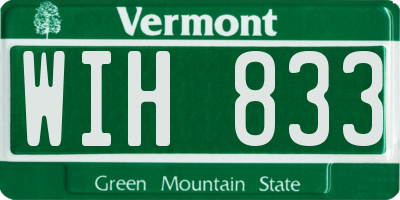VT license plate WIH833