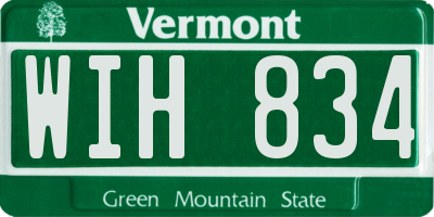 VT license plate WIH834