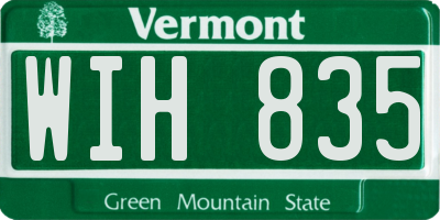 VT license plate WIH835