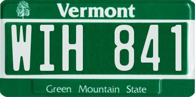VT license plate WIH841