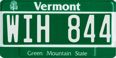 VT license plate WIH844