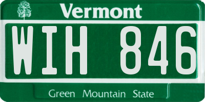 VT license plate WIH846