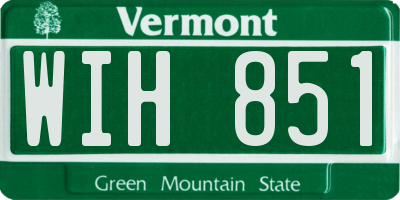 VT license plate WIH851