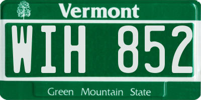 VT license plate WIH852