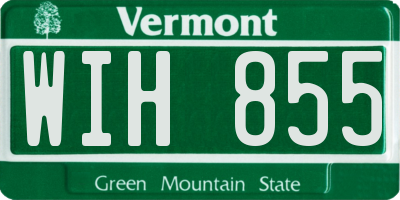 VT license plate WIH855