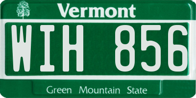 VT license plate WIH856
