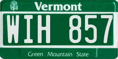 VT license plate WIH857