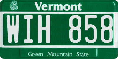 VT license plate WIH858