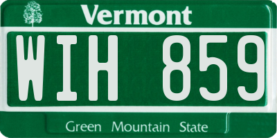 VT license plate WIH859