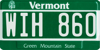 VT license plate WIH860