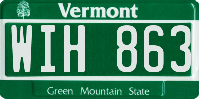 VT license plate WIH863