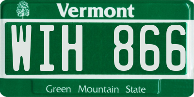 VT license plate WIH866