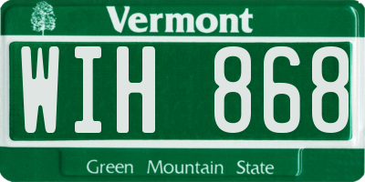 VT license plate WIH868