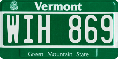 VT license plate WIH869