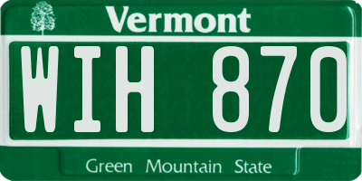 VT license plate WIH870