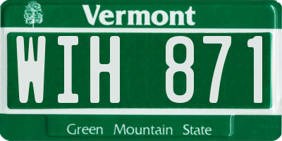 VT license plate WIH871