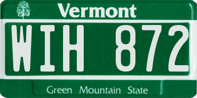 VT license plate WIH872