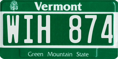 VT license plate WIH874