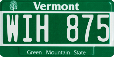 VT license plate WIH875