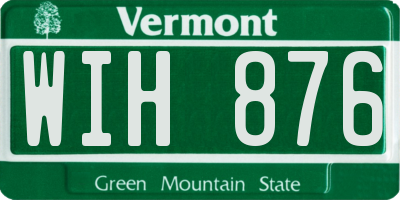 VT license plate WIH876