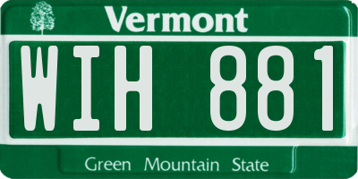 VT license plate WIH881