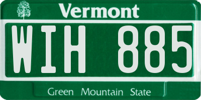 VT license plate WIH885
