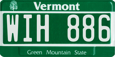 VT license plate WIH886