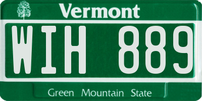 VT license plate WIH889