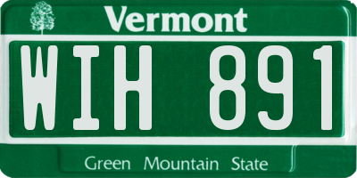 VT license plate WIH891